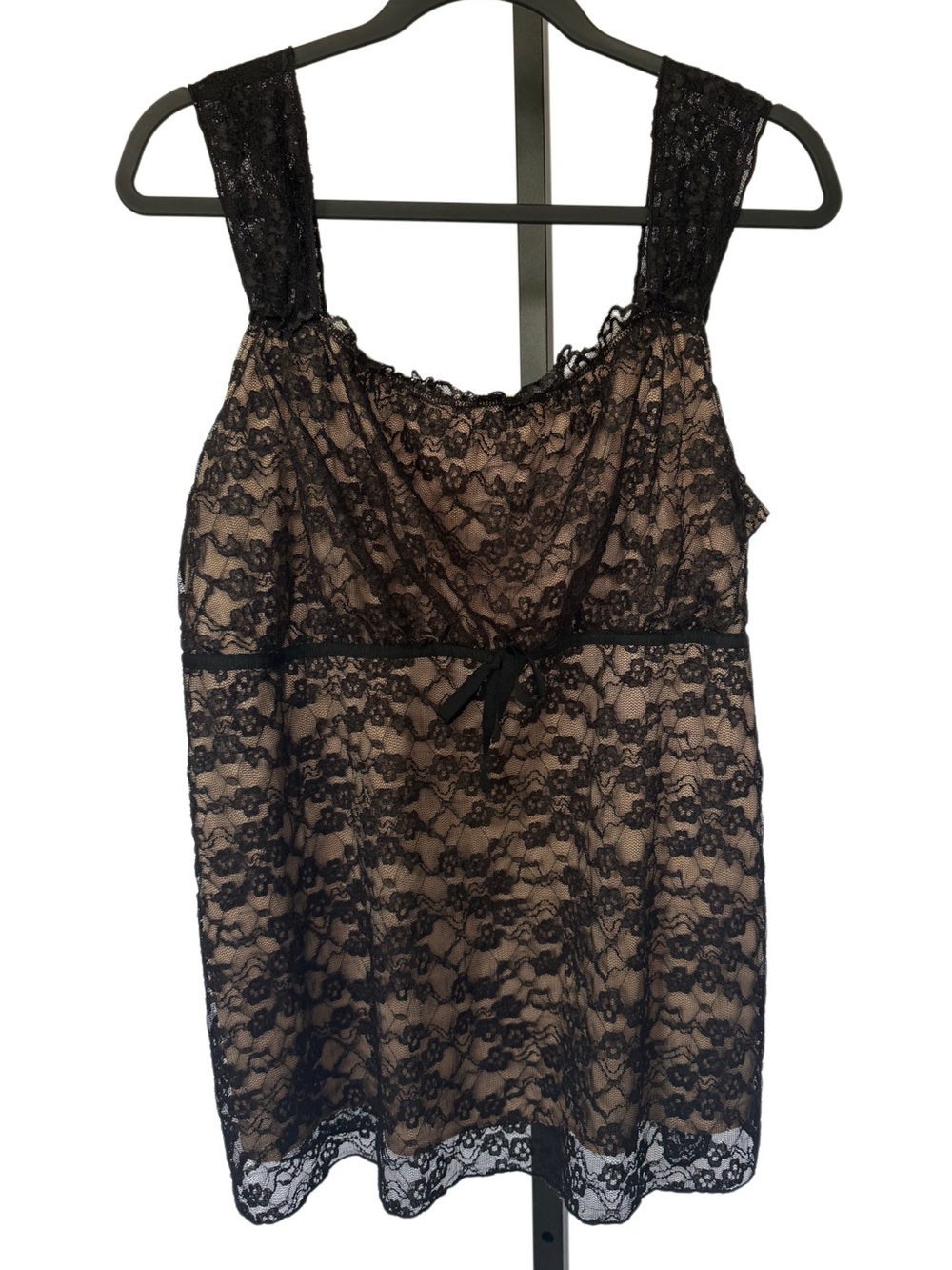Vtg Y2K Babydoll Fairy Whimsigoth Lace Ruffle Tank Top Women's Size 2X Feminine